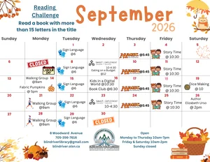 Library September 2026 Calendar
