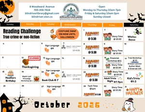 October 2026 Library Calendar